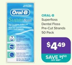 Oral B - Superfloss Dental Floss Pre-cut Strands 50 Pack offers at $4.49 in Ramsay Pharmacy