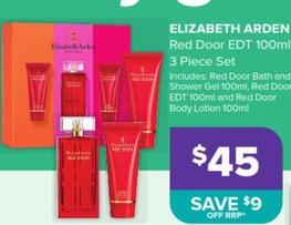 Elizabeth Arden - Red Door Edt 100ml 3 Piece Set offers at $45 in Malouf Pharmacies