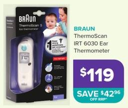Braun - Thermoscan Irt 6030 Ear Thermometer offers at $119 in Malouf Pharmacies