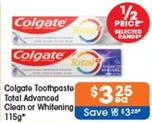 Colgate - Toothpaste Total Advanced Clean Or Whitening 115g offers at $3.25 in Good Price Pharmacy