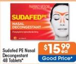 Sudafed - Pe Nasal Decongestant 48 Tablets offers at $15.99 in Good Price Pharmacy