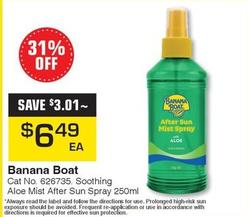 Banana Boat - Soothing Aloe Mist After Sun Spray 250ml offers at $6.49 in Pharmacy Direct