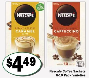 Nescafe - Coffee Sachets 8-10 Pack Varieties offers at $4.49 in Friendly Grocer