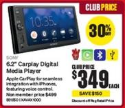 Sony - 6.2" Carplay Digital Media Player offers at $349 in Supercheap Auto