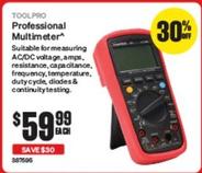 Toolpro - Professional Multimeter offers at $59.99 in Supercheap Auto