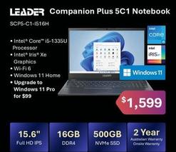Leader - Companion Plus 5c1 Notebook offers at $1599 in Leader Computers