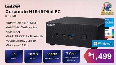 Leader - Corporate N15-i5 Mini Pc offers at $1499 in Leader Computers