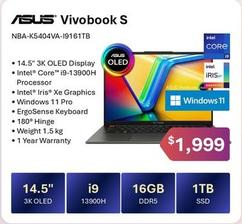 Asus - Vivobook S offers at $1999 in Leader Computers