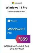 Microsoft - Windows 11 Pro offers at $359 in Leader Computers