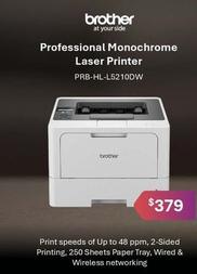 Brother At Your Side - Professional Monochrome Laser Printer offers at $379 in Leader Computers