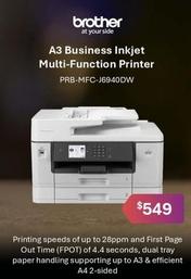 Brother At Your Side - A3 Business Inkjet Multi-function Printer offers at $549 in Leader Computers