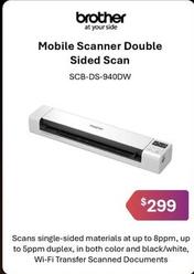 Brother At Your Side - Mobile Scanner Double Sided Scan offers at $299 in Leader Computers