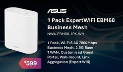Asus - 1 Pack Expertwifi Ebm68 Business Mesh offers at $599 in Leader Computers