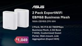 Asus - 2 Pack Expertwifi Ebm68 Business Mesh offers at $1049 in Leader Computers