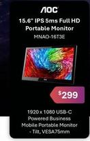 Aoc - 15.6" Ips 5ms Full Hd Portable Monitor offers at $299 in Leader Computers