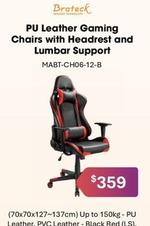 Brateck - Pu Leather Gaming Chairs With Headrest And Lumbar Support offers at $359 in Leader Computers