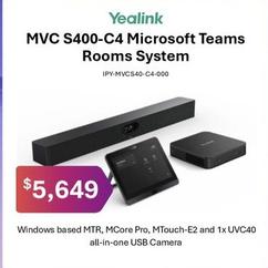 Yealink - Mvc S400-c4 Microsoft Teams Rooms System offers at $5649 in Leader Computers