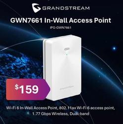 Grandstream - Gwn7661 In-wall Access Point offers at $159 in Leader Computers