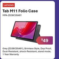 Lenovo - Tab M11 Folio Case offers at $49 in Leader Computers