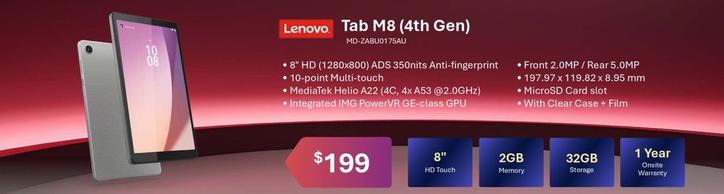 Lenovo - Tab M8 (4th Gen) 2gb 32gb offers at $199 in Leader Computers