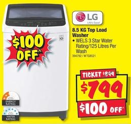 Lg - 8.5 Kg Top Load Washer offers at $799 in JB Hi Fi