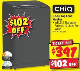 Chiq - 6.5kg Top Load Washer offers at $397 in JB Hi Fi