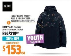 Xtm - Youth Mackey Anorak Snow Jacket offers at $153 in Anaconda