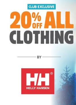 20% off All Clothing by Helly Hansen offers in Anaconda