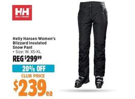 Helly Hansen - Women’s Blizzard Insulated Snow Pant offers at $239 in Anaconda