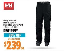 Helly Hansen - Men’s Alpine Insulated Snow Pant offers at $239 in Anaconda