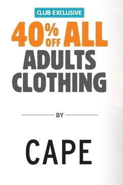 40% off All Adults Clothing by Cape offers in Anaconda