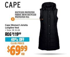 Cape - Women’s Ariella Longline Vest offers at $69.99 in Anaconda