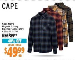 Cape - Men’s Organic II Long Sleeves Flannel Shirt offers at $49.99 in Anaconda