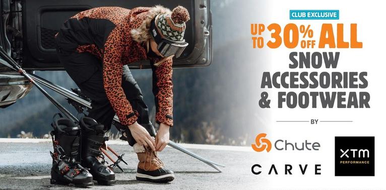Up To 30% off All Snow Accessories & Footwear By Chute, Carve & XTM offers in Anaconda