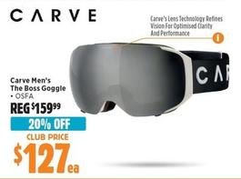 Carve - Men’s The Boss Goggle offers at $127 in Anaconda