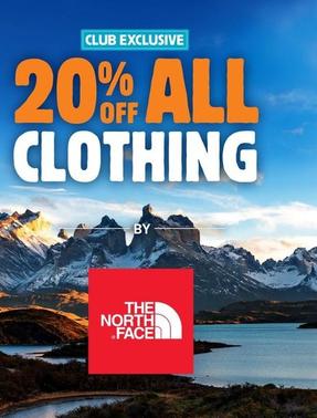 20% off All Clothing by The North Face offers in Anaconda