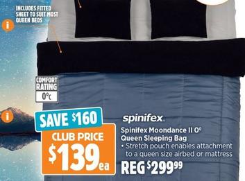 Spinifex - Moondance II 0° Queen Sleeping Bag offers at $139 in Anaconda
