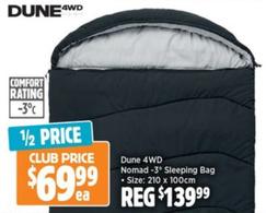 Dune 4WD - Nomad -3° Sleeping Bag offers at $69.99 in Anaconda