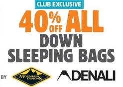 40% off All Down Sleeping Bags by Mountain Designs & Denali offers in Anaconda