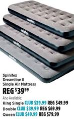 Spinifex - Dreamline II Single Air Mattress offers at $19.99 in Anaconda