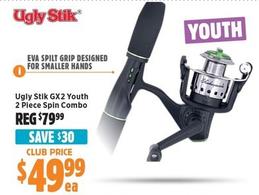 Ugly Stik - GX2 Youth 2 Piece Spin Combo offers at $49.99 in Anaconda