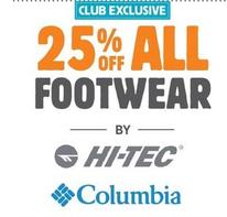 Hi-Tec & Columbia - 25% off All Footwear offers in Anaconda