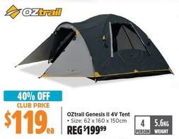 OZtrail - Genesis II 4V Tent offers at $119 in Anaconda