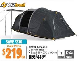 OZtrail - Genesis II 9 Person Tent offers at $219 in Anaconda