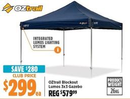 OZtrail - Blockout Lumos 3x3 Gazebo offers at $299 in Anaconda