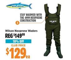 Wilson - Neoprene Waders offers at $129 in Anaconda