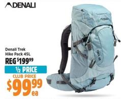 Denali - Trek Hike Pack 45L offers at $99.99 in Anaconda