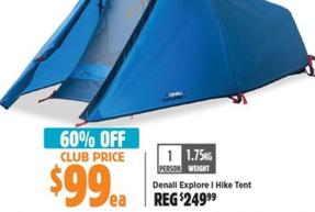 Denali - Explore I Hike Tent offers at $99 in Anaconda