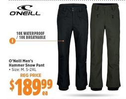O’Neill - Men’s Hammer Snow Pant offers at $189.99 in Anaconda