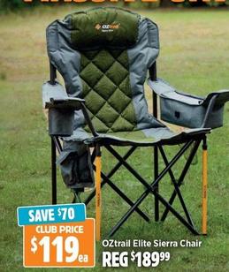 OZtrail - Elite Sierra Chair offers at $119 in Anaconda